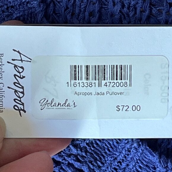 Apropos‎ Womens Loose Knit Pullover Sweater Solid Blue Sweater Size XL - NWT - Picture 5 of 9